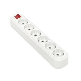 Колодка «Эксперт» 6 гнезд 16А/3,5кВт c выключателем и заземлением EKF Simple от поставщика КабельСпецСтрой