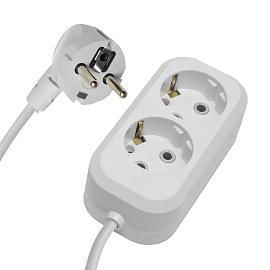 Удлинитель двухместный Home 3x0,75, с заземлением, 5м, 250В 10А белый HM01-21-05 (У10-001) 39207 STEKKER от поставщика КабельСпецСтрой Удлинитель двухместный Home 3x0,75, с заземлением, 5м, 250В 10А белый HM01-21-05 (У10-001) 39207 STEKKER от поставщика КабельСпецСтрой